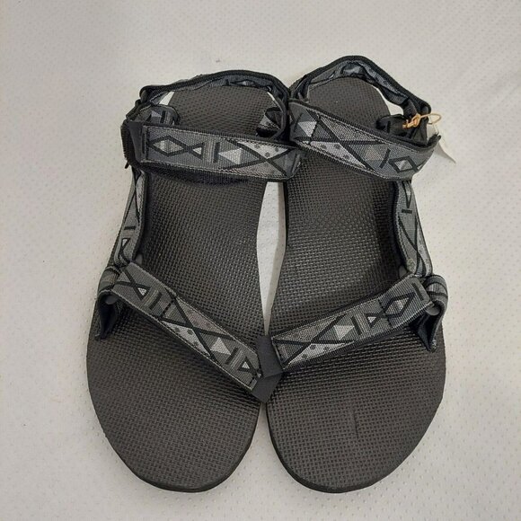 Teva Men's Original Universal Black Gray Geometric Print Sandals 1004006 Size 14 - Picture 1 of 11